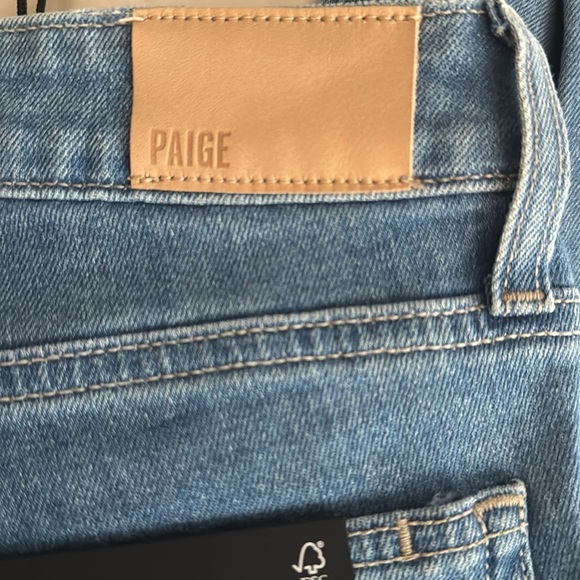 NEW PAIGE High Rise Manhattan Vintage Slim Boot Vintage 27 Tall Blue Denim Jeans - Picture 8 of 9